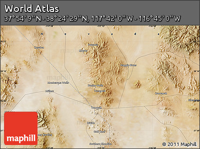 Satellite Map of the Area around 38° 9' 19" N, 117° 13' 29" W