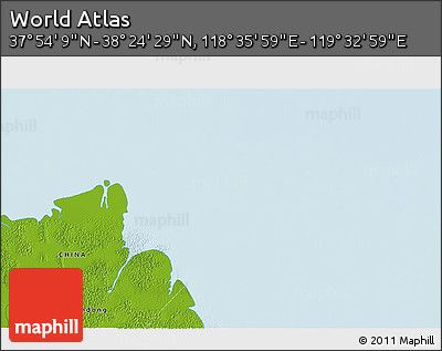 Physical 3D Map of the Area around 38° 9' 19" N, 119° 4' 29" E