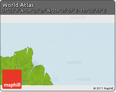 Physical 3D Map of the Area around 38° 9' 19" N, 119° 4' 29" E