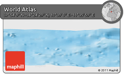 Physical Panoramic Map of the Area around 38° 9' 19" N, 11° 7' 30" E