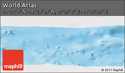 Physical Panoramic Map of the Area around 38° 9' 19" N, 11° 7' 30" E