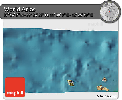 Satellite 3D Map of the Area around 38° 9' 19" N, 11° 58' 29" E