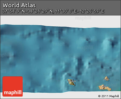 Satellite 3D Map of the Area around 38° 9' 19" N, 11° 58' 29" E