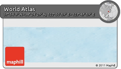 Physical Panoramic Map of the Area around 38° 9' 19" N, 123° 19' 29" E