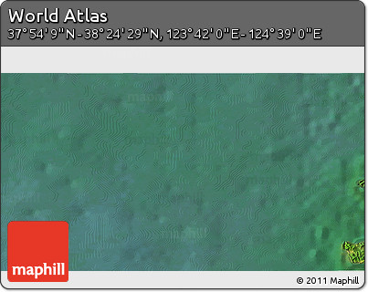 Satellite 3D Map of the Area around 38° 9' 19" N, 124° 10' 30" E