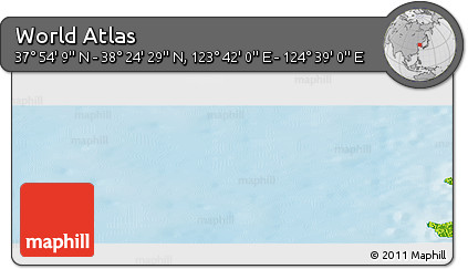 Physical Panoramic Map of the Area around 38° 9' 19" N, 124° 10' 30" E
