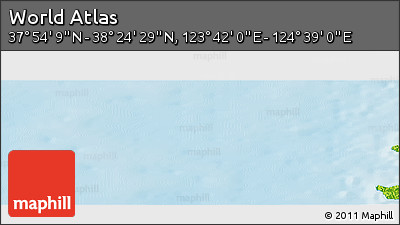 Physical Panoramic Map of the Area around 38° 9' 19" N, 124° 10' 30" E