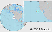 Gray Location Map of the area around 38° 9' 19" N, 124° 52' 30" W