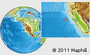 Physical Location Map of the area around 38° 9' 19" N, 124° 52' 30" W
