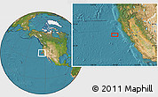 Satellite Location Map of the area around 38° 9' 19" N, 124° 52' 30" W