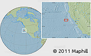 Savanna Style Location Map of the area around 38° 9' 19" N, 124° 52' 30" W, hill shading