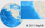 Shaded Relief Location Map of the area around 38° 9' 19" N, 124° 52' 30" W