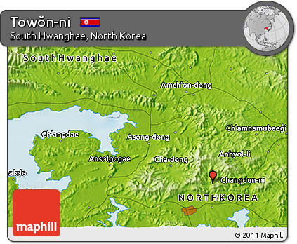 Physical 3D Map of Towŏn-ni