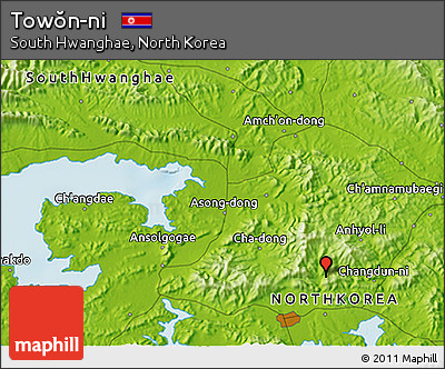 Physical 3D Map of Towŏn-ni