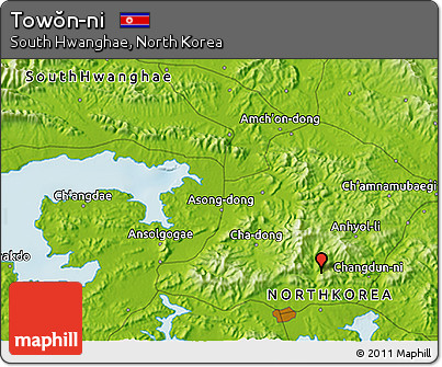Physical 3D Map of Towŏn-ni