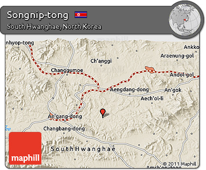 Shaded Relief 3D Map of Songnip-tong