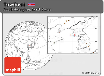 Blank Location Map of Towŏn-ni