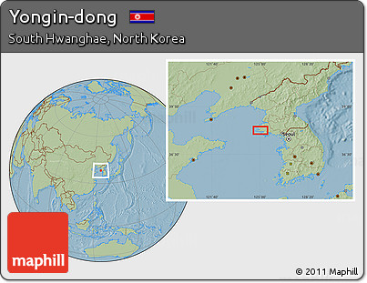 Savanna Style Location Map of Yongin-dong, hill shading