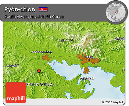 Physical 3D Map of Pyŏn-ch'on