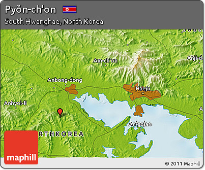 Physical 3D Map of Pyŏn-ch'on