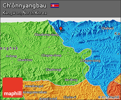 Political 3D Map of Ch'ŏnnyangbau