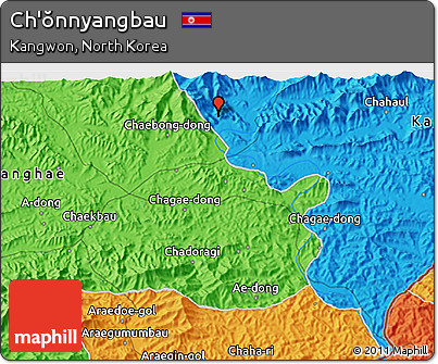 Political 3D Map of Ch'ŏnnyangbau