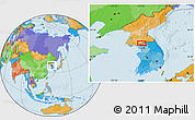 Political Location Map of the area around 38° 9' 19" N, 126° 43' 29" E