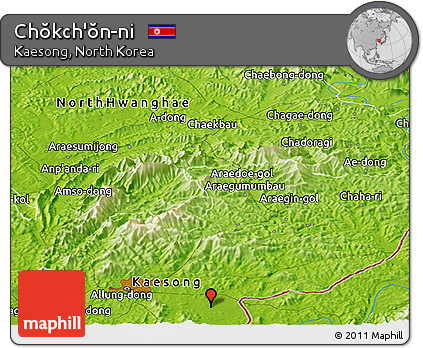 Physical Panoramic Map of Chŏkch'ŏn-ni