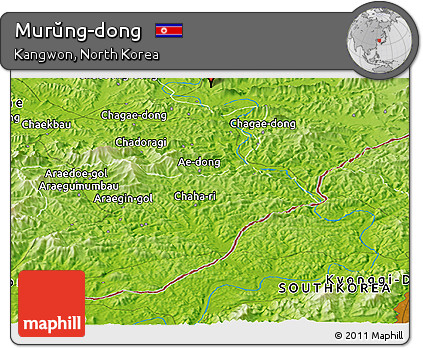 Physical Panoramic Map of Murŭng-dong