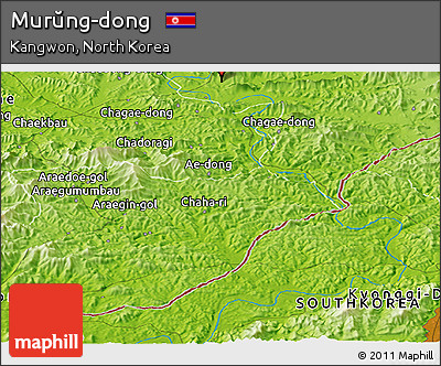 Physical Panoramic Map of Murŭng-dong