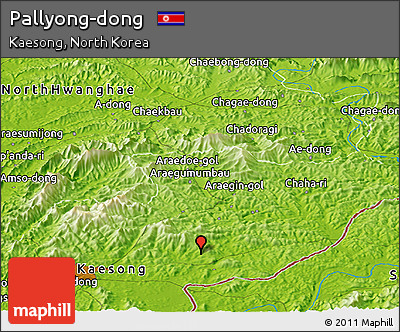 Physical Panoramic Map of Pallyong-dong