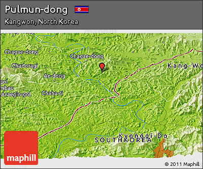 Physical Panoramic Map of Pulmun-dong