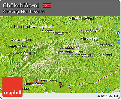 Physical Panoramic Map of Chŏkch'ŏn-ni