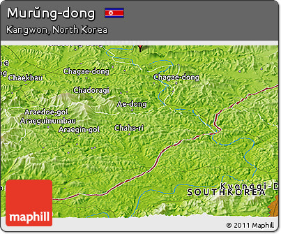 Physical Panoramic Map of Murŭng-dong