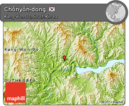 Physical 3D Map of Chŏnyŏn-dong
