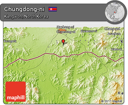 Physical 3D Map of Chungdong-ni