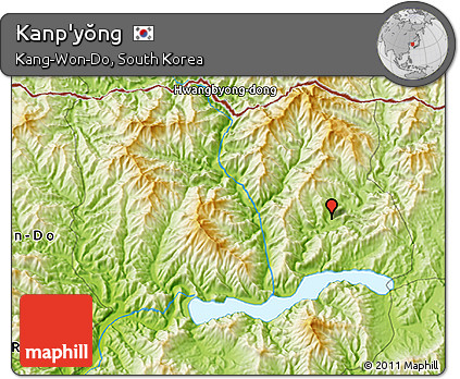 Physical 3D Map of Kanp'yŏng