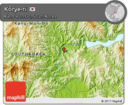 Physical 3D Map of Kŏrye-ri