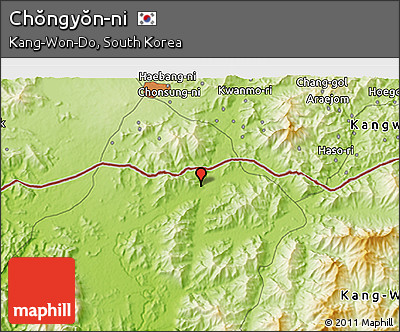 Physical 3D Map of Chŏngyŏn-ni