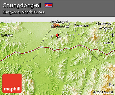 Physical 3D Map of Chungdong-ni