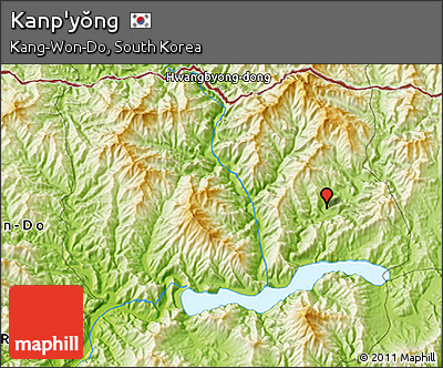 Physical 3D Map of Kanp'yŏng