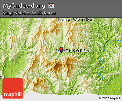 Physical 3D Map of Myŏndae-dong