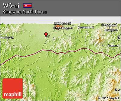 Physical 3D Map of Wŏ-ni