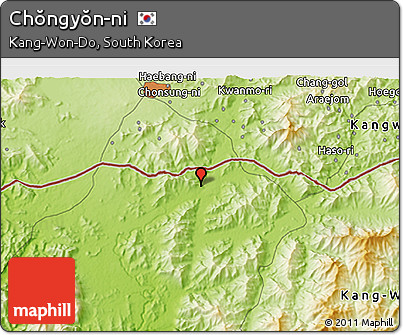 Physical 3D Map of Chŏngyŏn-ni