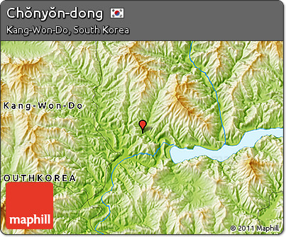 Physical 3D Map of Chŏnyŏn-dong