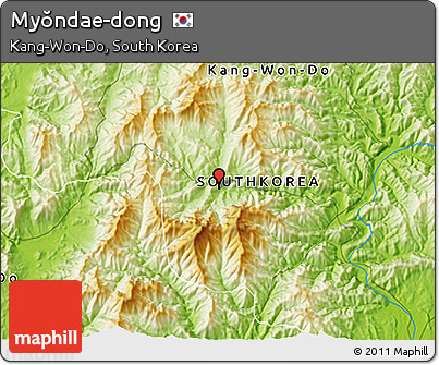 Physical 3D Map of Myŏndae-dong