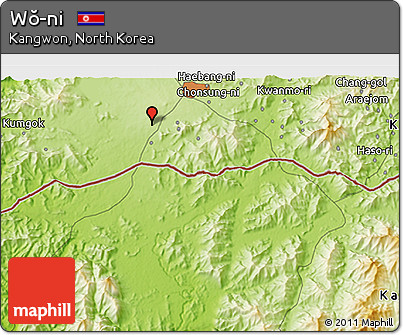 Physical 3D Map of Wŏ-ni