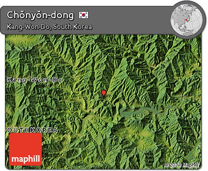 Satellite 3D Map of Chŏnyŏn-dong