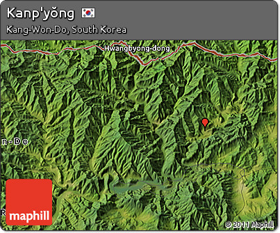 Satellite 3D Map of Kanp'yŏng