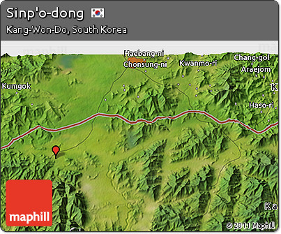 Satellite 3D Map of Sinp'o-dong